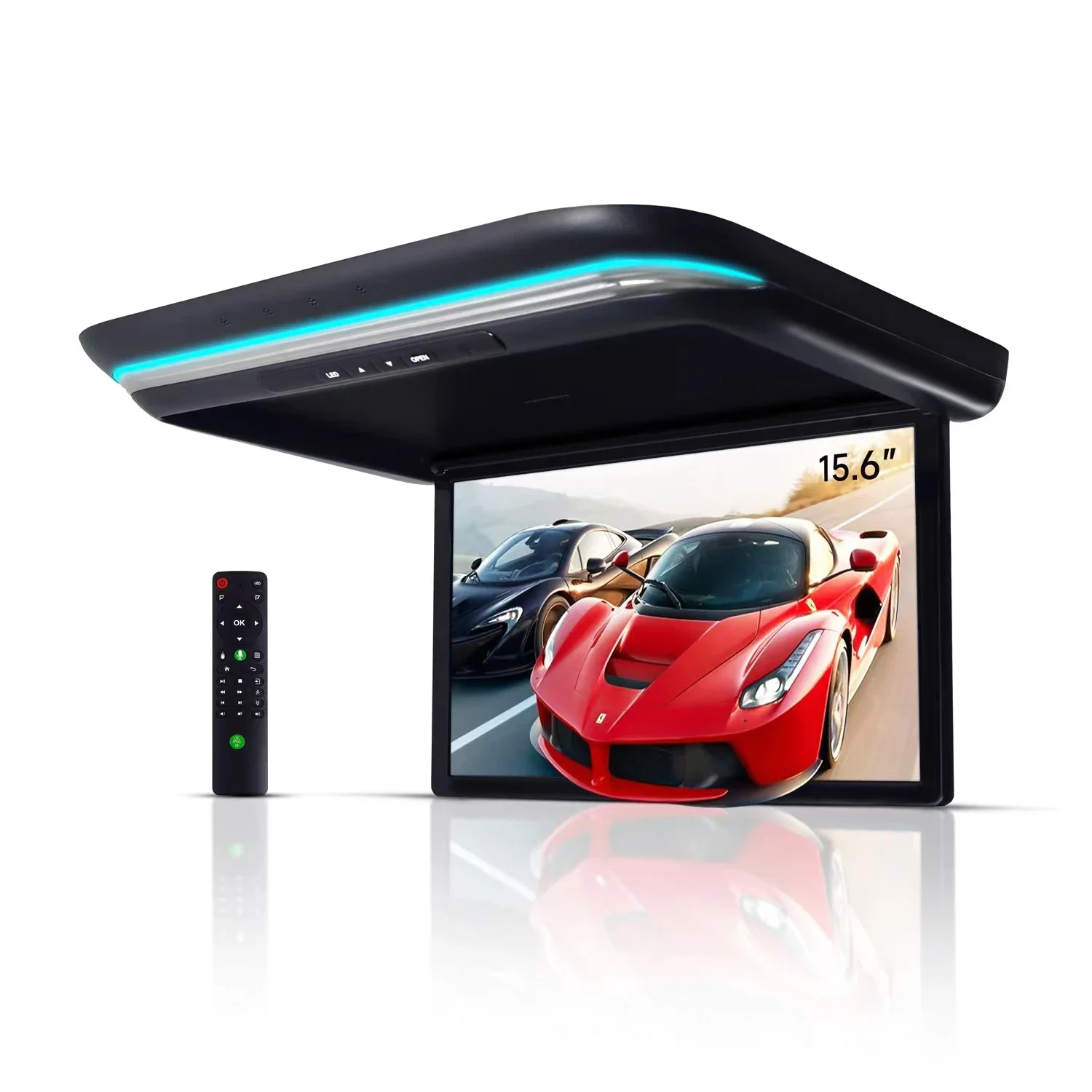 15.6 inch electric car flip roof m onitor remote control voice control HD touch screen Android WiFi in-car entertainment system