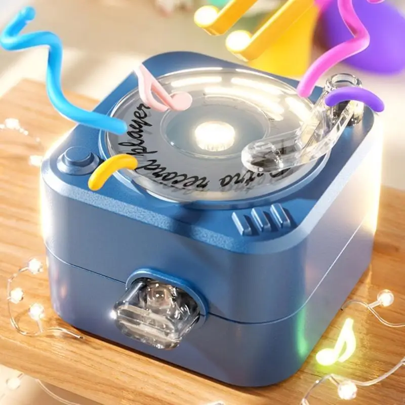 빈티지 미니 턴테이블 플레이어 키 체인 클래식 디자인 휴대용 음악 플레이어 수집가 음악 애호가를위한 키 체인