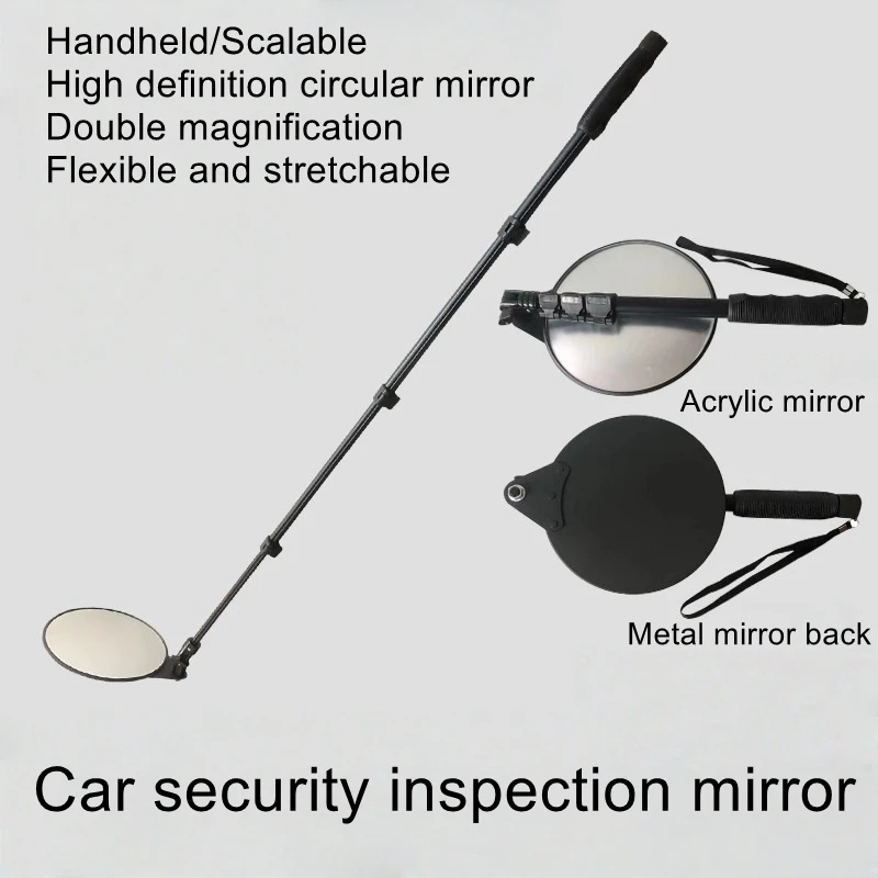 Vehicle Undercarriage Inspection Mirror Wide-Angle Convex Mirror Retractable Outdoor Station/Airport Security Inspection