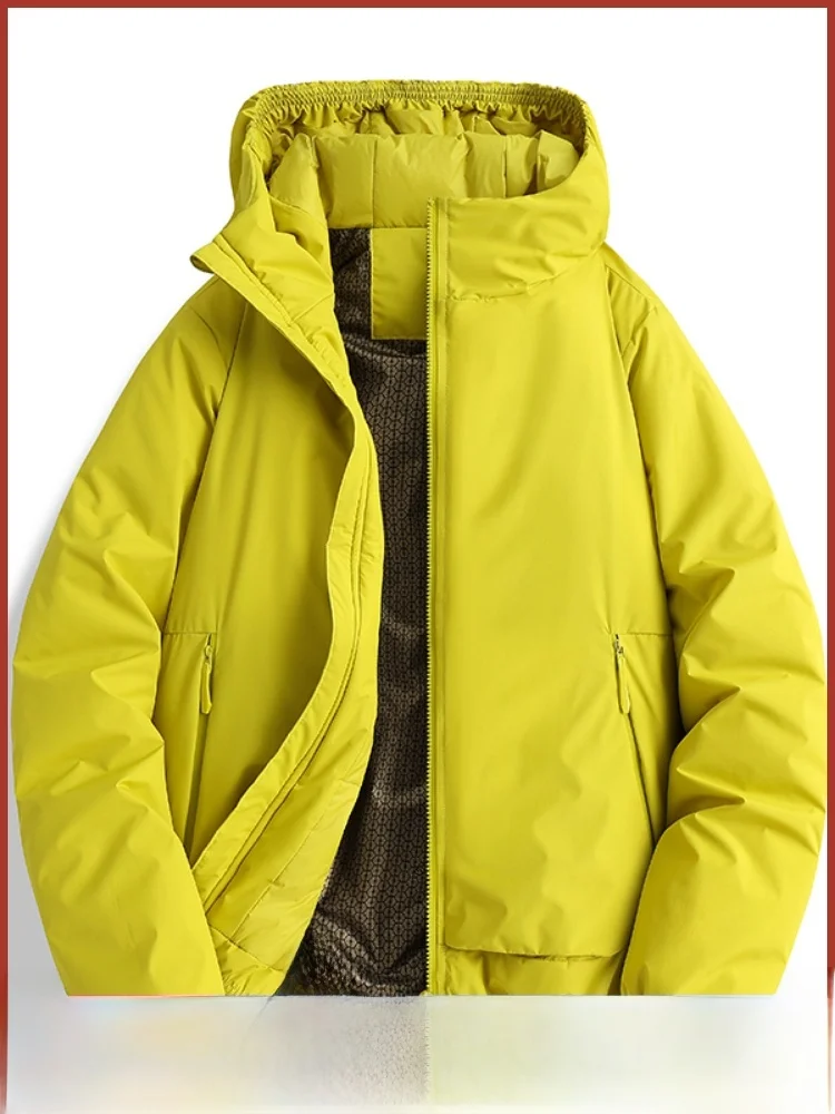 

aphene Self-Heating Lightweight Design Cotton Jaet for Men Outdoor Casual Hooded Autumn Winter Polyester Fiber Zipper Dec...