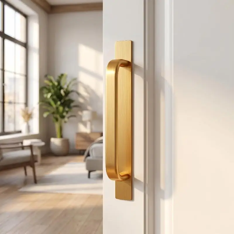 No-Drill Self-Stick Furniture Handles Aluminum Alloy Adhesive Pulls for Kitchen Cabinet Drawer Wardrobe Home Use