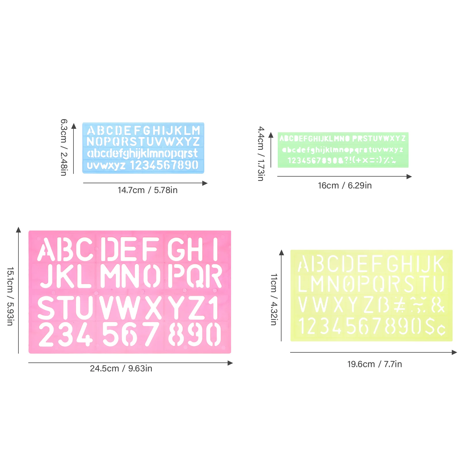 4 ชิ้นตัวอักษรดิจิตอล Caliper ของเล่นเพื่อการศึกษาจํานวน Tracing Board กระดาษแข็งของเล่นของเล่นตัวอักษรเด็ก