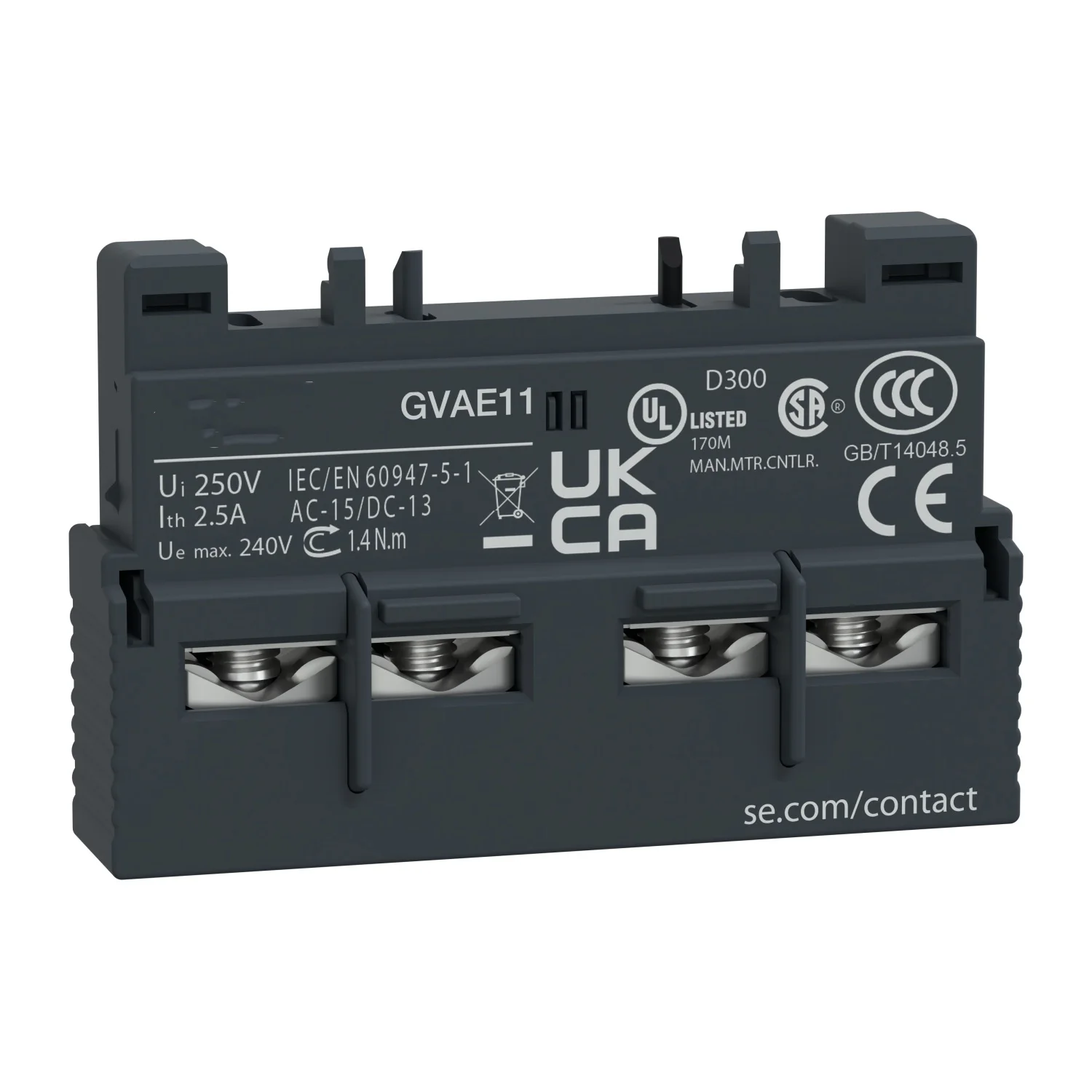 GVAE11  GV-AE11 TeSys GV2 & GV3 - auxiliary contact - 1 NO + 1 NC