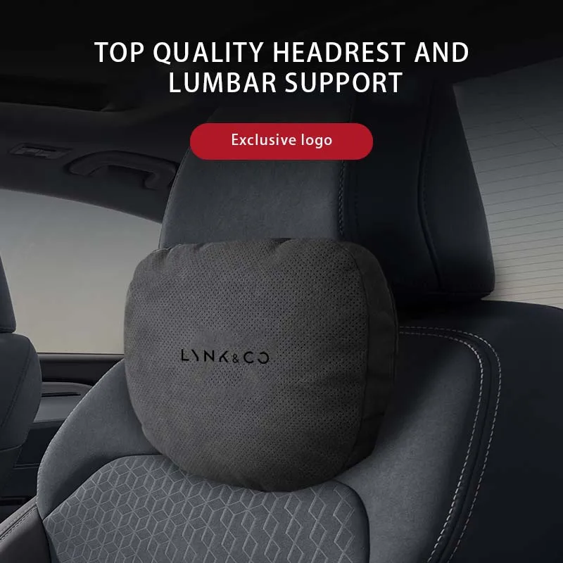 Car Headrest Lumbar Support Pillow Spine Neck Pillow Seat For LYNK CO 01 02 03+ 05 06 09 PHEV 09 MHEV Accessories 2024 2023 Logo