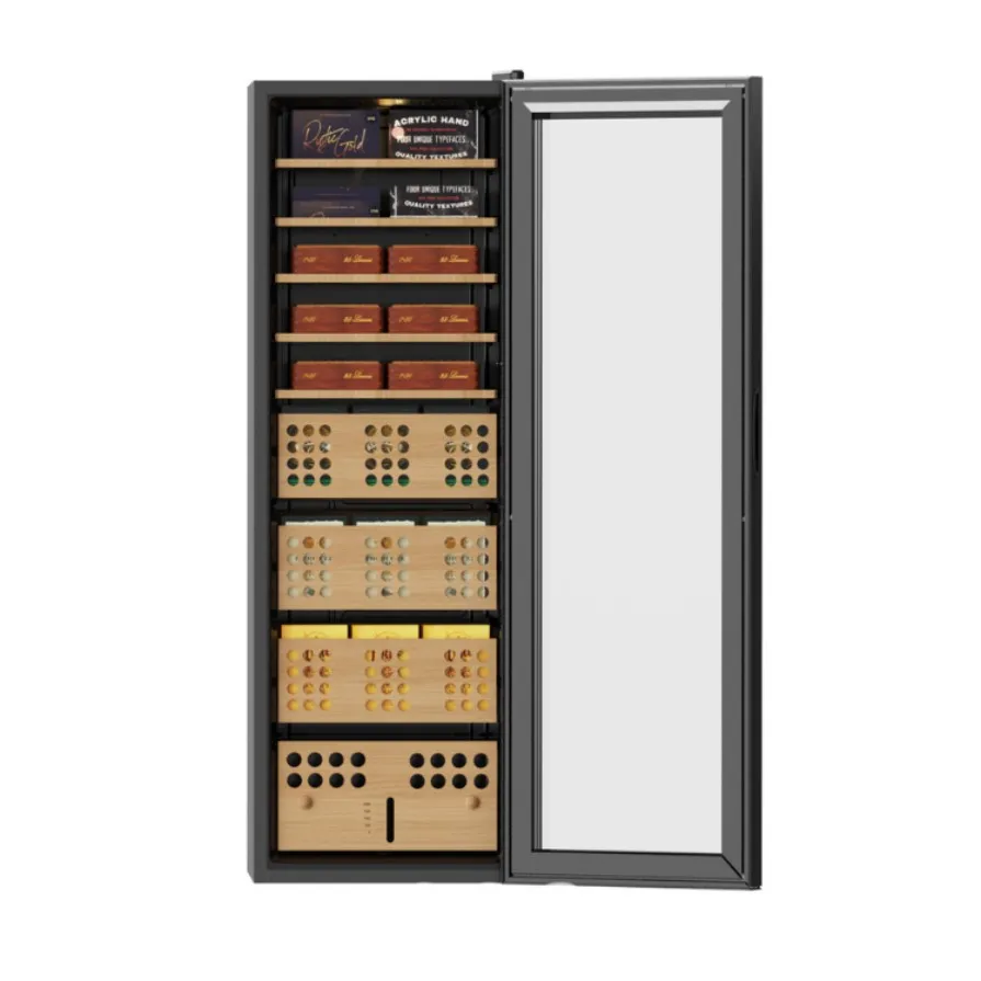 Compressor cigar cabinet constant temperature and humidity air cooling frost-free cedar wood