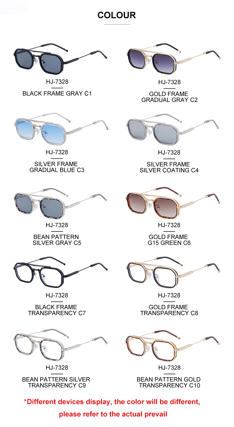 Steampunk Rechteckige Sonnenbrille für Herren 2026 Luxusmarke Retro Punk Sonnenbrillen für Männer Vintage Doppelbalken-Brillen UV400-Schutz – Detail 12