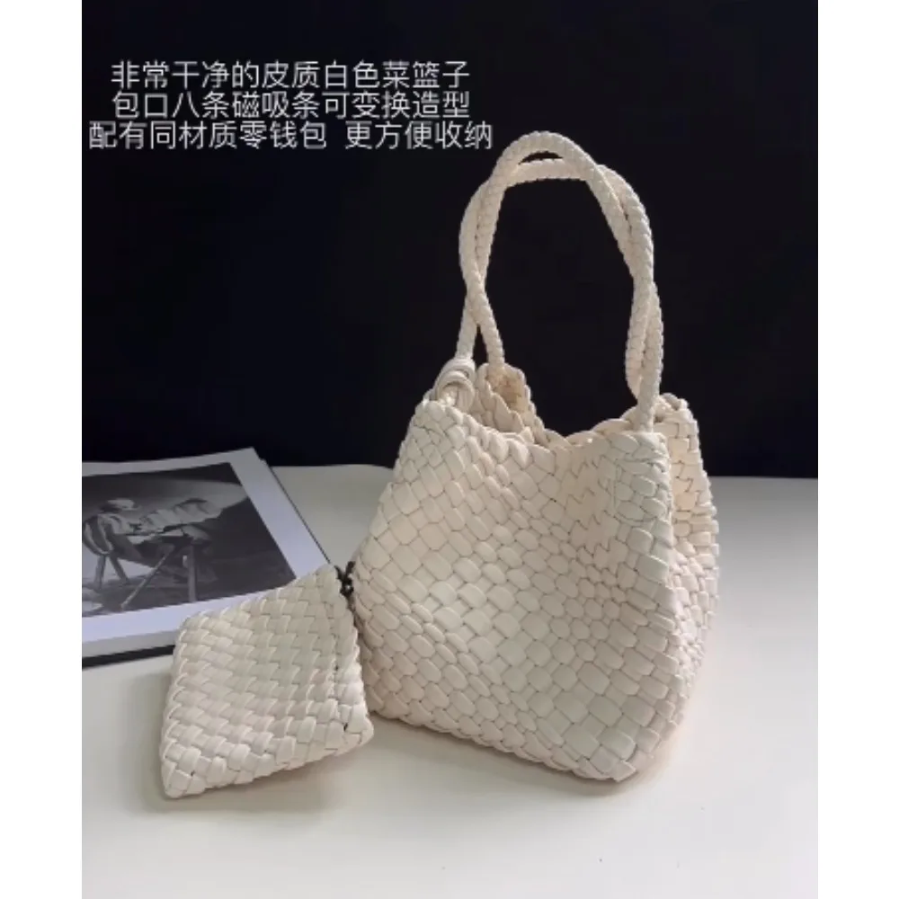 

Vegetable basket bag women 2025 new high-end go out versatile dice exquisite small bag portable bucket bag two-piece set