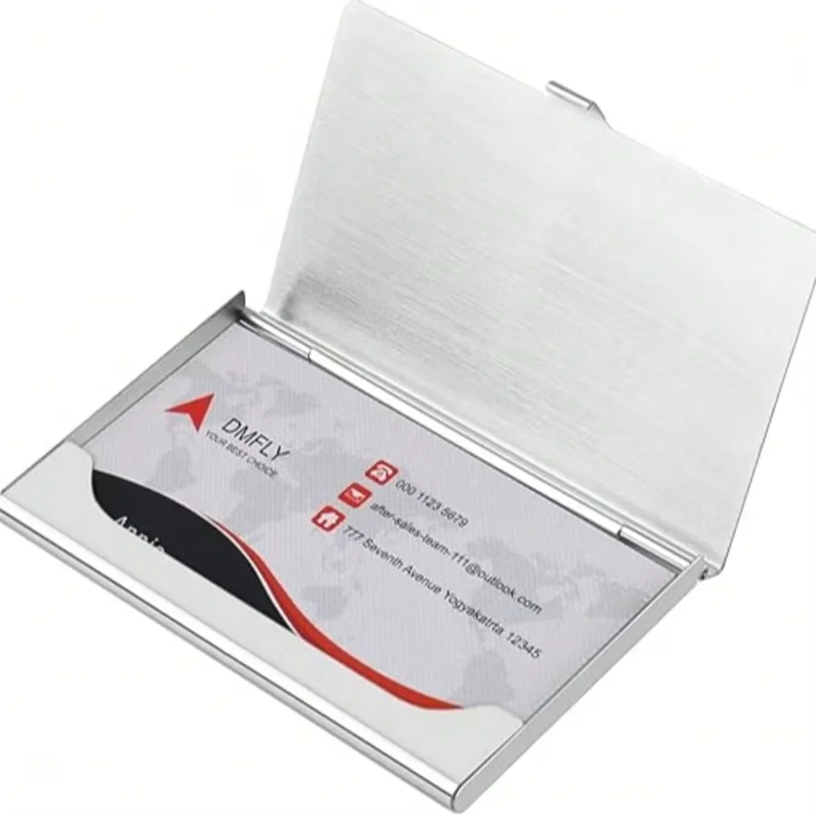 1 or 3 Pack Slim Stainless Steel Card Holder for Men & Women, Portable Pocket Metal Card Case, Holds 10 to 20 Cards with Soft In
