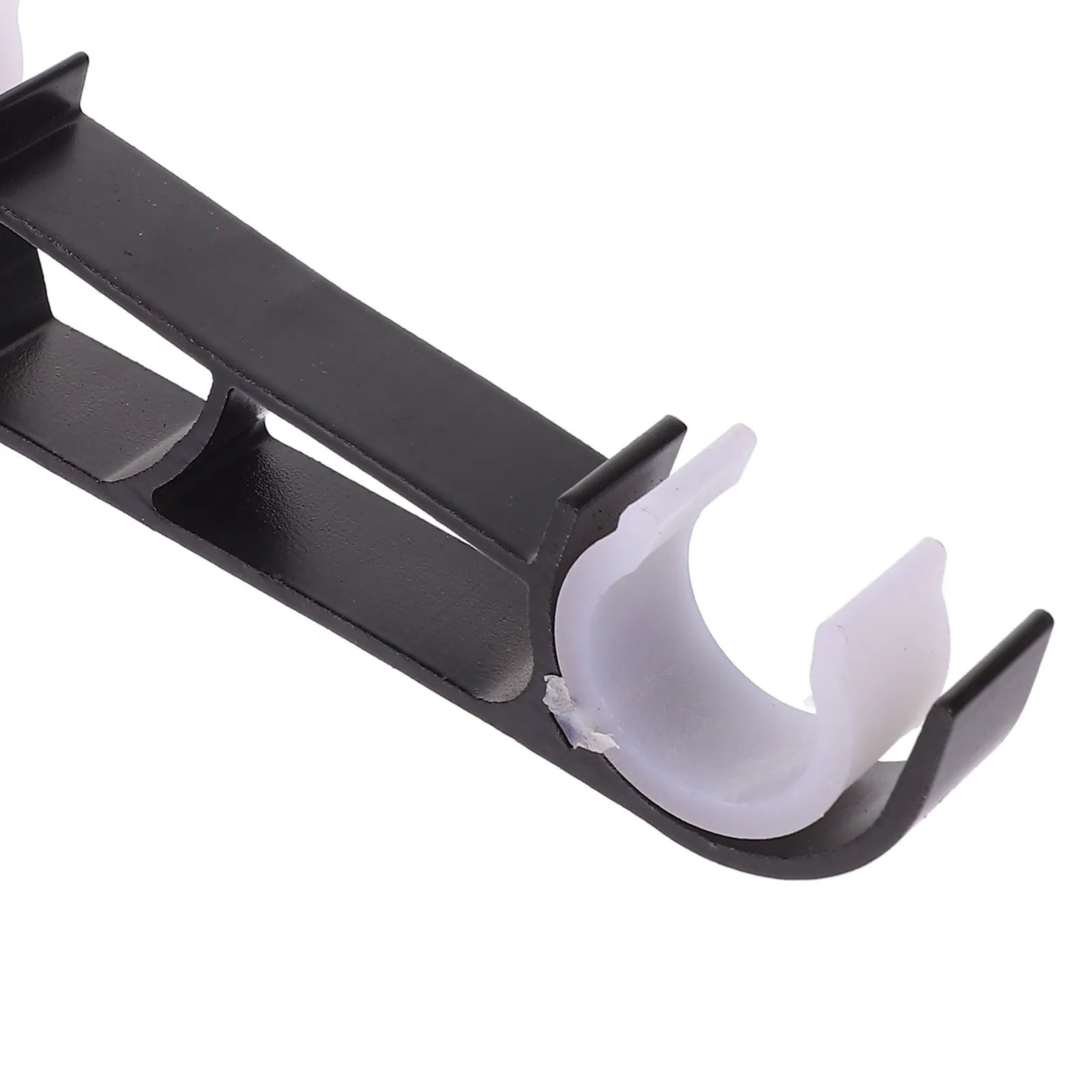 2Pcs Double Curtain Rod Brackets Heavy Duty Dual Rail Wall Mount Curtain Rod Holders Stable Iron Support for Heavy Curtains