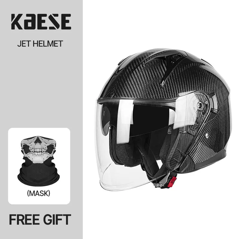 

Ultra Durable Carbon Fiber 3/4 Open Face Motorcycle Helmet with Reinforced Structure Anti-Resistanc and Long Lasting Performance