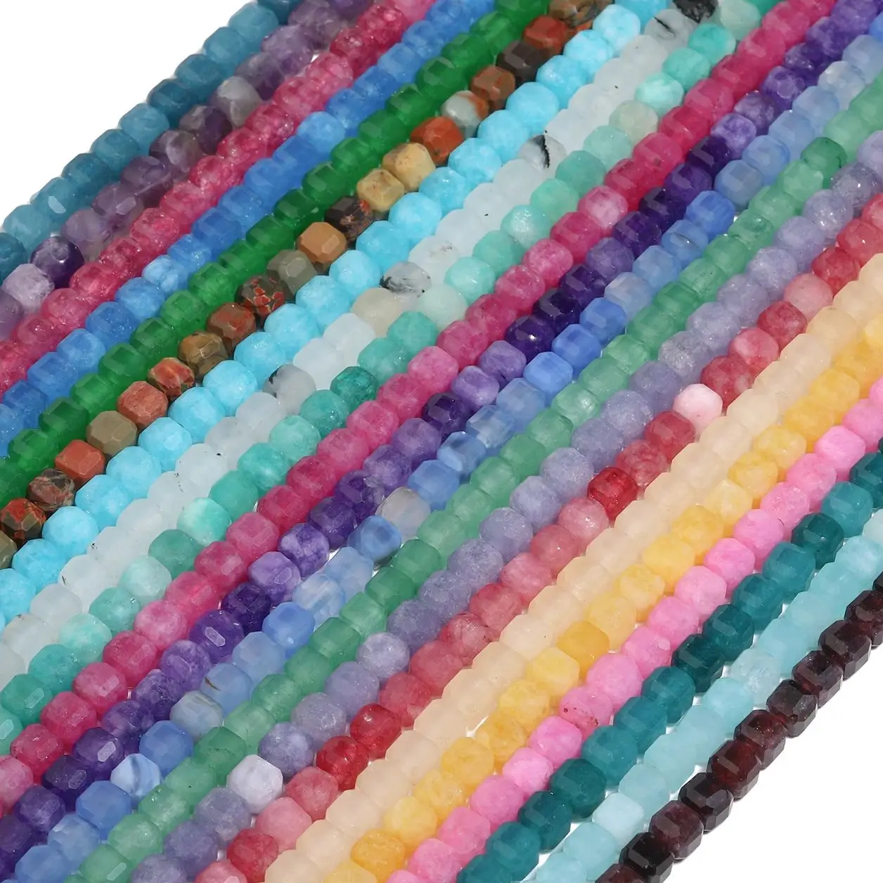 5mm Faceted Cube Beads Natural Stone Beads Loose Spacer Square Beads for Jewelry Making Diy Beadings Accessories