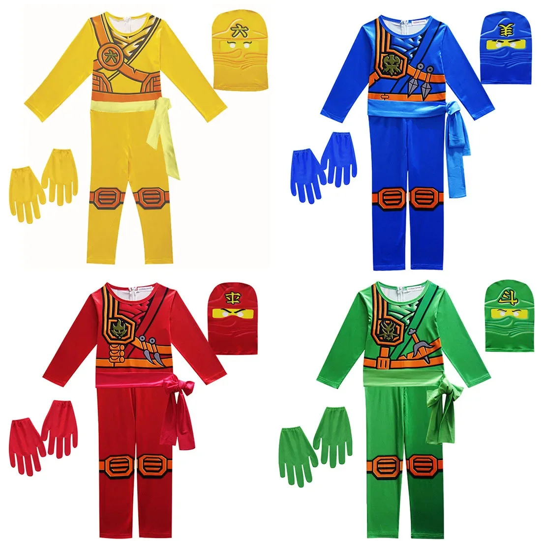 جديد طفل الفتيان Ninjago زي خارقة بذلة ارتداءها هالوين كرنفال حفلة تأثيري ازياء النينجا ملابس تنكرية مجموعة