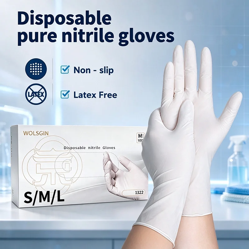 10/50/100/200/400PCS Nitrile Disposable Gloves for Work Latex Free Home Cleaning Glove Textured Mechanic Tattoo Hair Dye Beauty