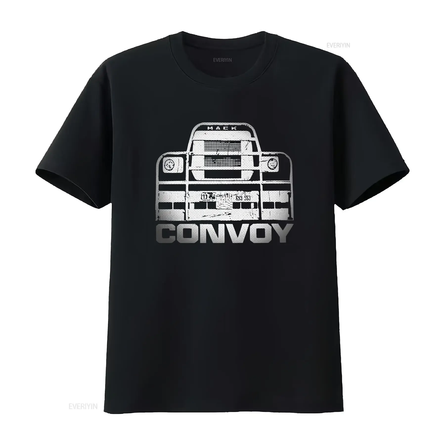Men's Convoy Rd Trucking Trucker Movie T Shirt with Semi Truck Trailer Print Casual Round Neck All Season Fit Driver vintage