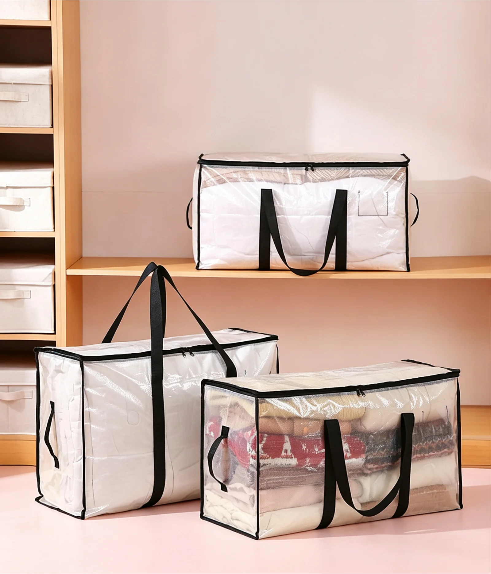 1pc Transparent Storage Bag - Large Capacity / Waterproof and Damp-proof - Ideal for Sorting Autumn/Winter Clothes