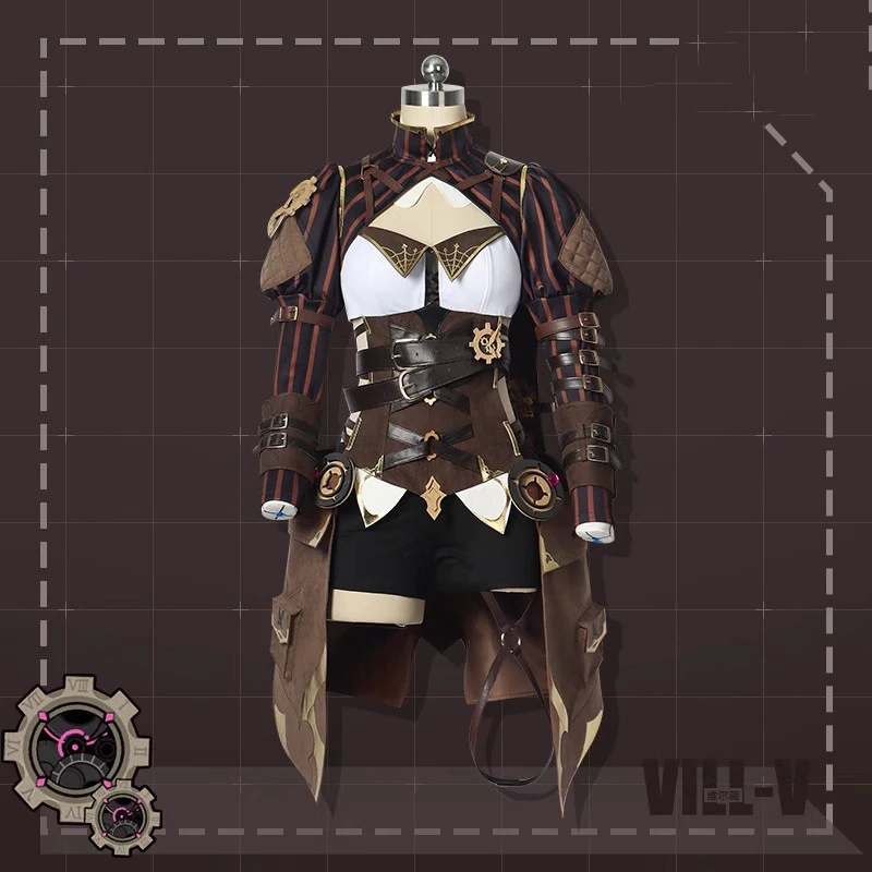 Costume de Cosplay de Honkai Impact pour Femme, Jeu de Vill V, merveilleuse, Steampunk, Perruques et Chaussures