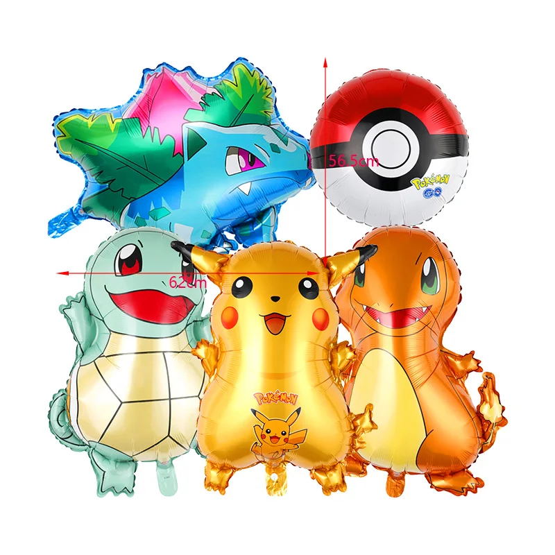 Pikachu Geburtstagsparty Dekoration Hintergrund-Banner für Kinder Aluminiumfolie Latexballons Einweggeschirr Kindergeschenk