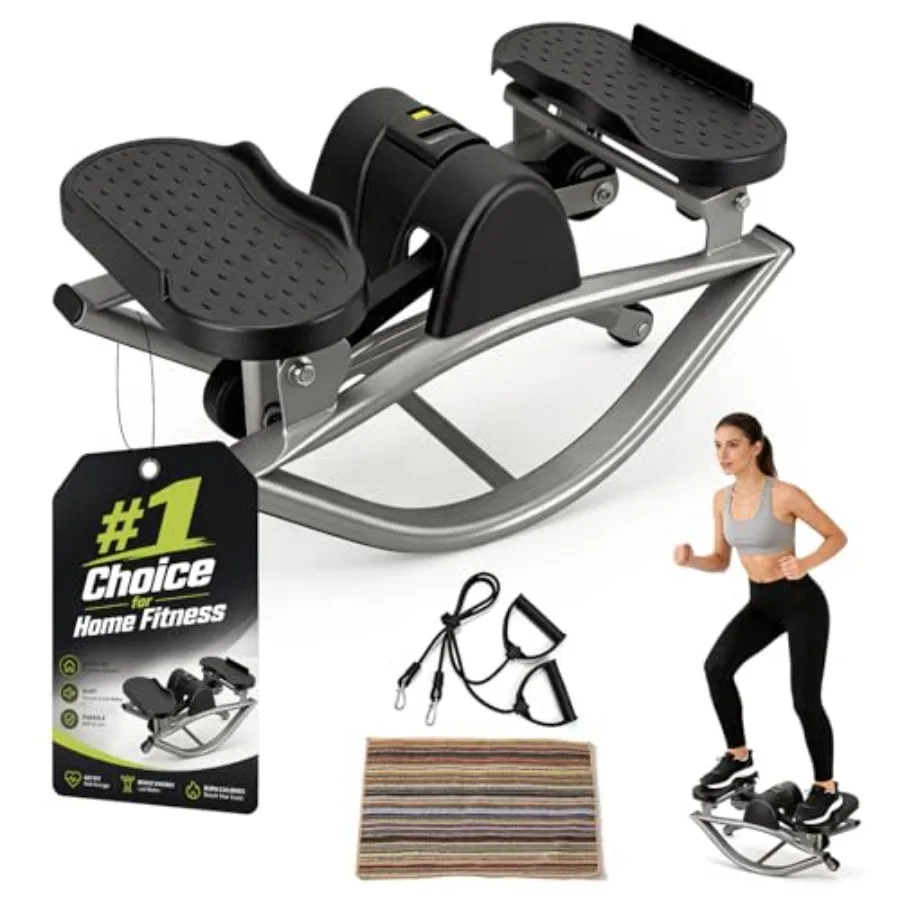 Rock Stepper für Heimtraining: Aerobic-Step-Plattform mit seitlich schwenkbarer Fitness-Box für effektives Workout