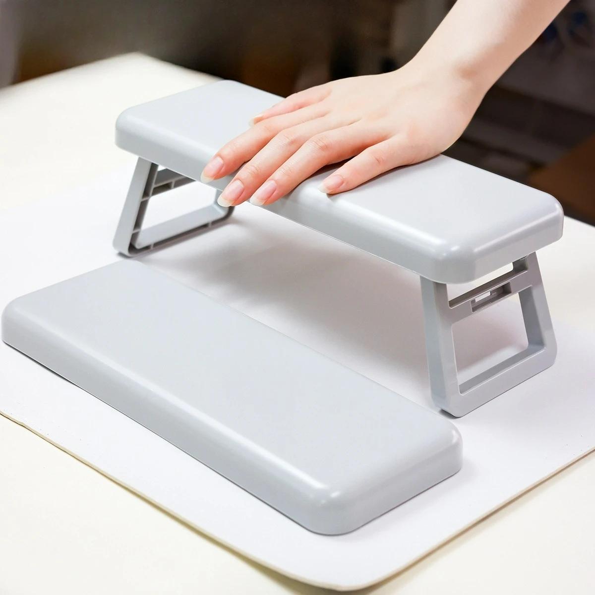 1 個折りたたみ式ネイルアートハンド枕マット付きマニキュア練習クッションホルダーアクリルジェルネイルサロンテーブルスタンド快適