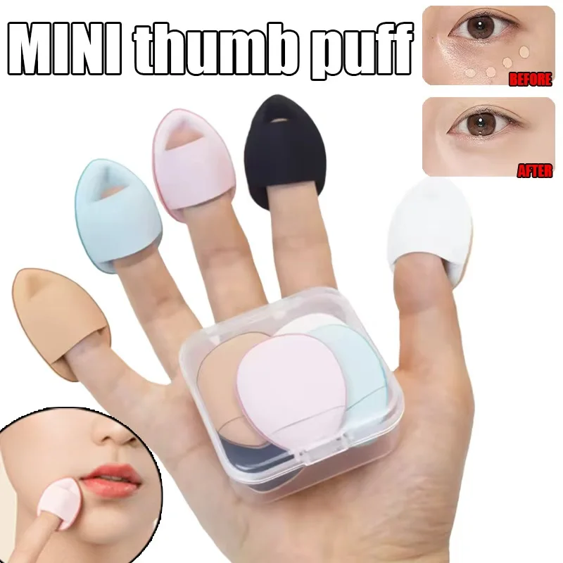 Mini esponja para dedos, esponja en polvo con cojín de aire pequeño, base/corrector/crema BB, aplicador cosmético, herramientas de maquillaje, 6/10 Uds.