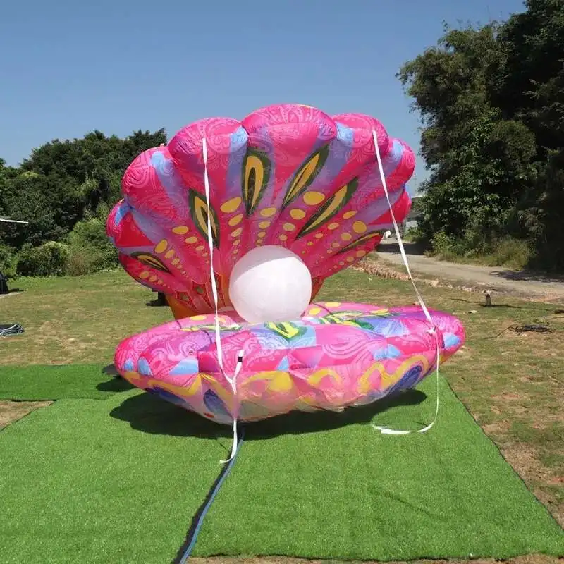 Colorful 3Mw Giant Sea Shell Iatable Clam With LED Light For Wedding Party Stage Decoration