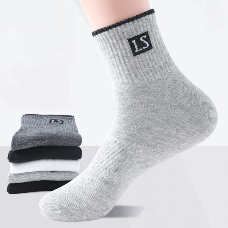 Men's Cotton Middle Tube Fashion Letters Socks Soft Breathable New Styles Casual Street Fun Sock