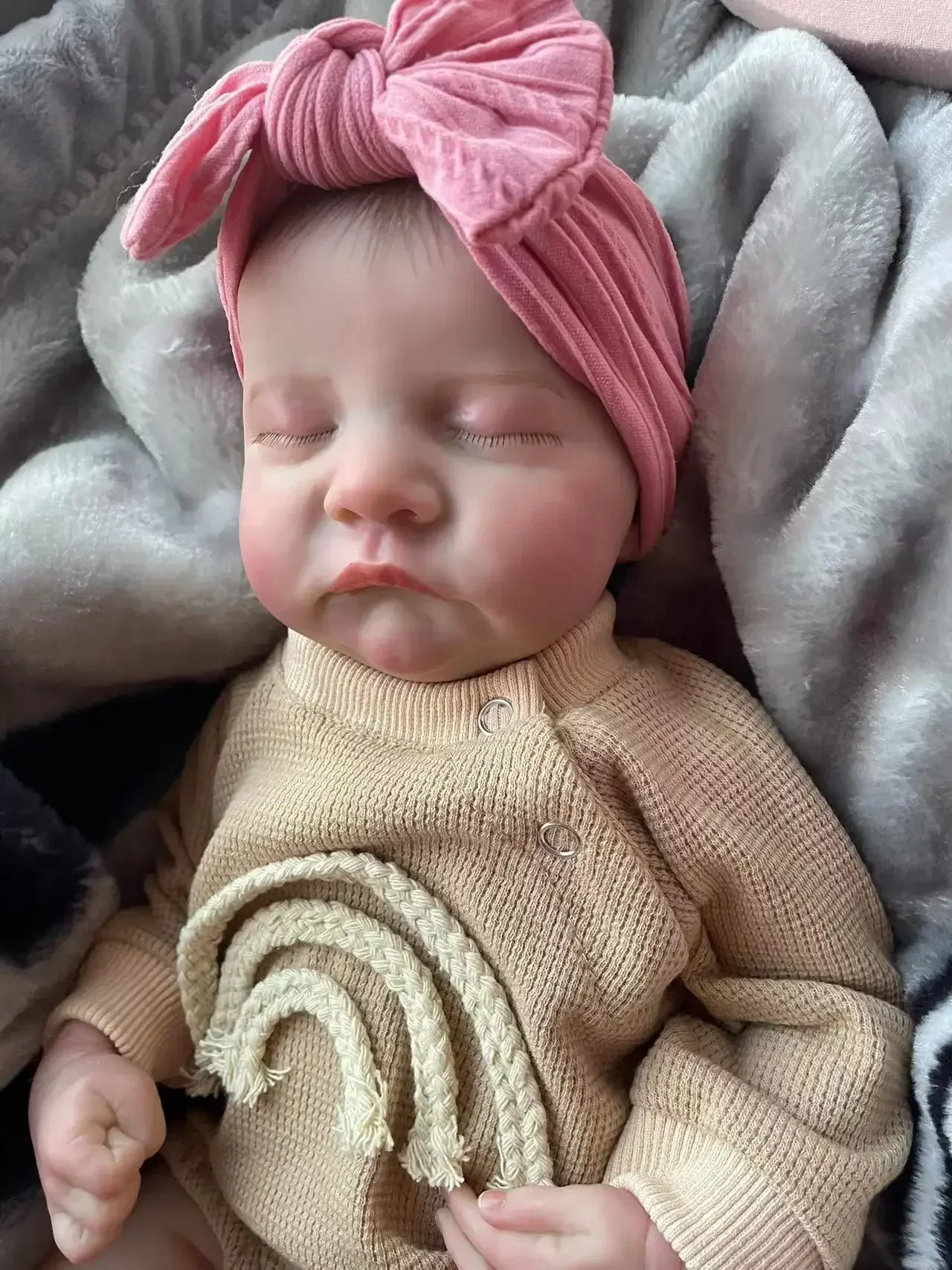 19-calowa lalka Levi Sleeping Reborn Baby Doll Już pomalowana Wykończona Noworodek Rozmiar 3D Skóra Widoczne żyły Kolekcjonerska lalka artystyczna