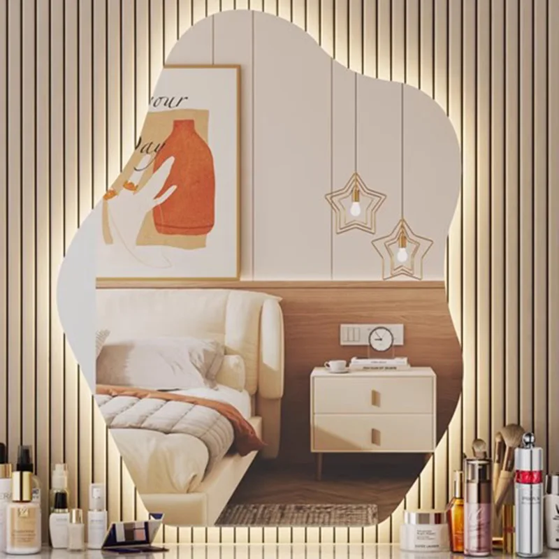 

Aesthetic Led Light Mirror Irregular Women Body Bedroom Mirror Shower Large House Espelho Grande Para Quarto Bedroom Decor