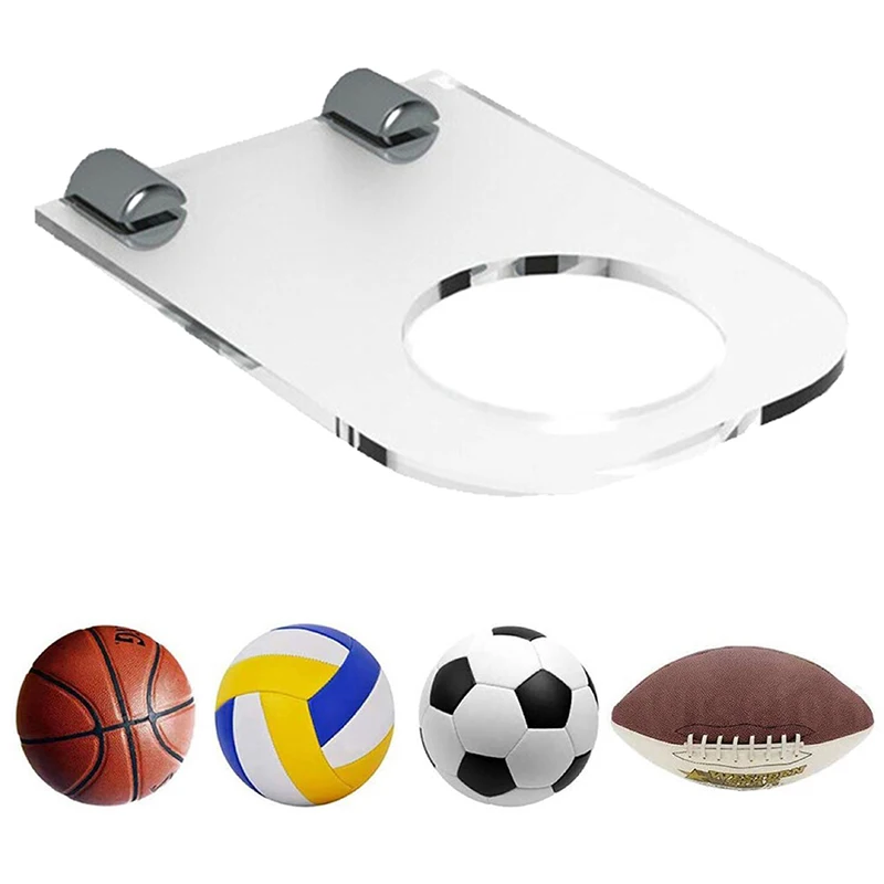 Acrylic FootBall Display Stand Basketball Wall Mount Ball Support Bracket Holds for Volleyball Soccer Balls Display Stand Holder