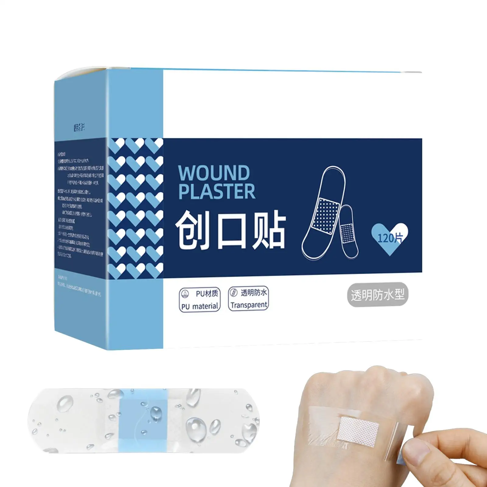 Waterproof Bandages 120 Count Clear Breathable Flexible Wound Care Waterproof Fingertip Bandages for Minor Cuts Burns Scrapes