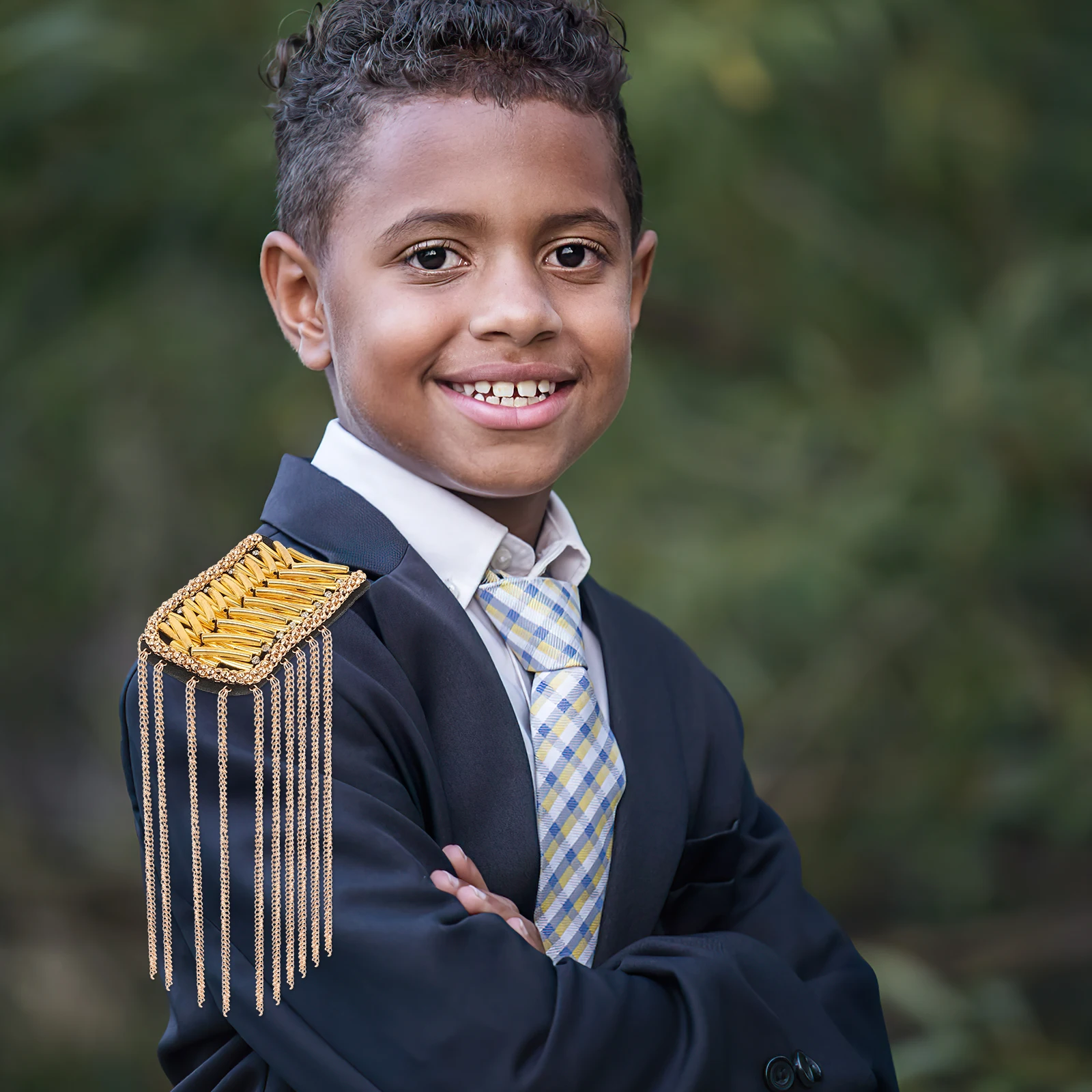 

2pcs Metal Tassel Epaulettes Shoulder Badge For Uniforms Costumes Captain Halloween Fancy Dress Blazer Jacket Accessories