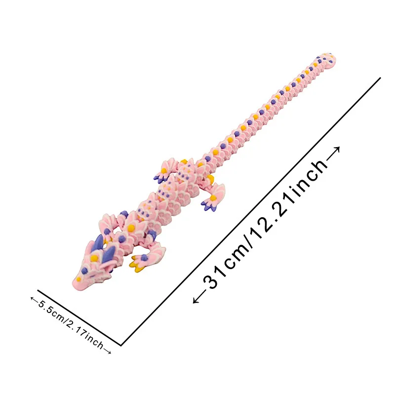 3D Gedruckt Cookie Drachen Spielzeug Gemeinsame Bewegliche Rotierenden Kreative Chinesische Sakura Drachen Modell Stress Relief Spielzeug Geschenke Hause Dekoration