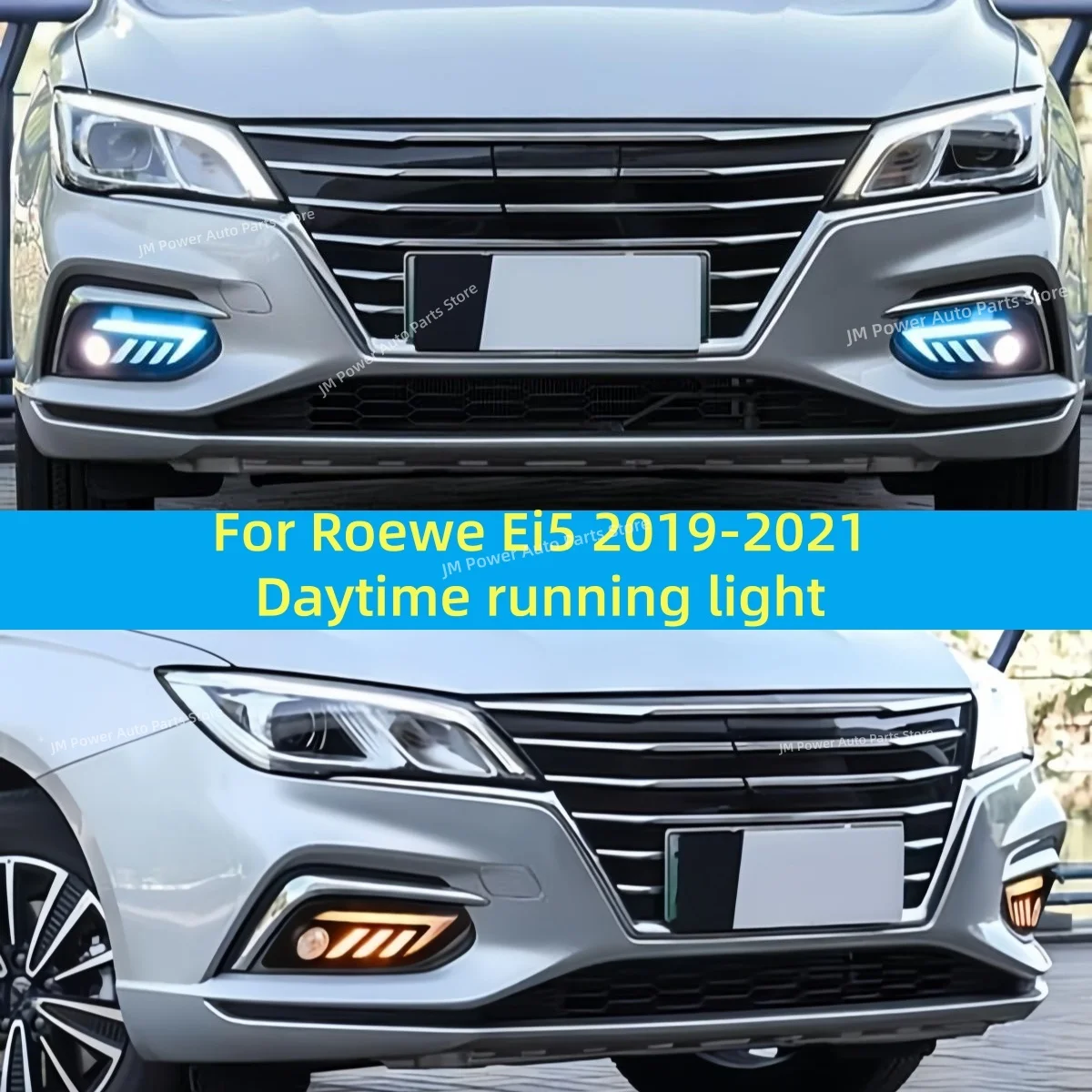 For Roewe Ei5 2019-2021 Daytime running light Turn signal light Modification LED Front fog lamp Auto parts Decorative lights