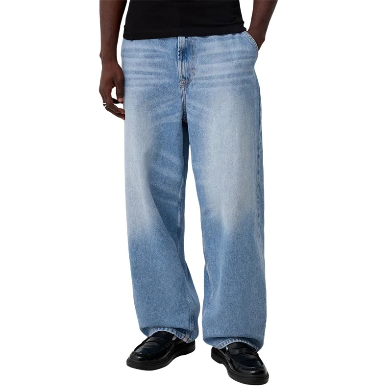 Vintage  Fit Denim Pants with Classic Button Fly Closure Stylish Jeans for Everyday Wear on the Streets