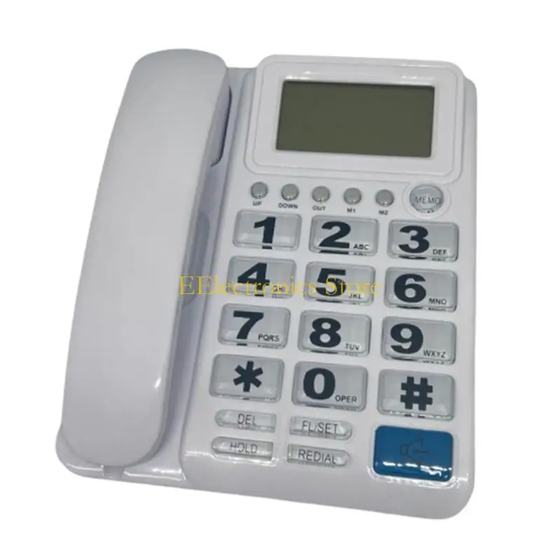B03C Corded Telephone Desk Landline Phone Desktop House Phone Seniors Caller Integrated Telephone for Home Office