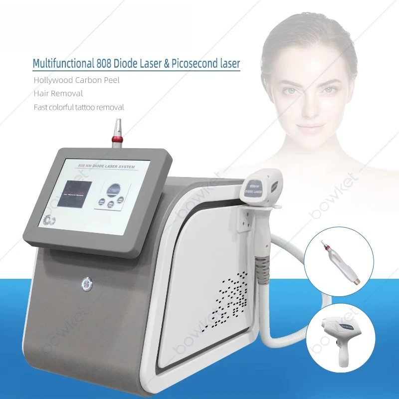 2 in 1 808nm Diode Laser Hair Removal Machine with Pico Laser Skin Rejuvenation Beauty Equipment