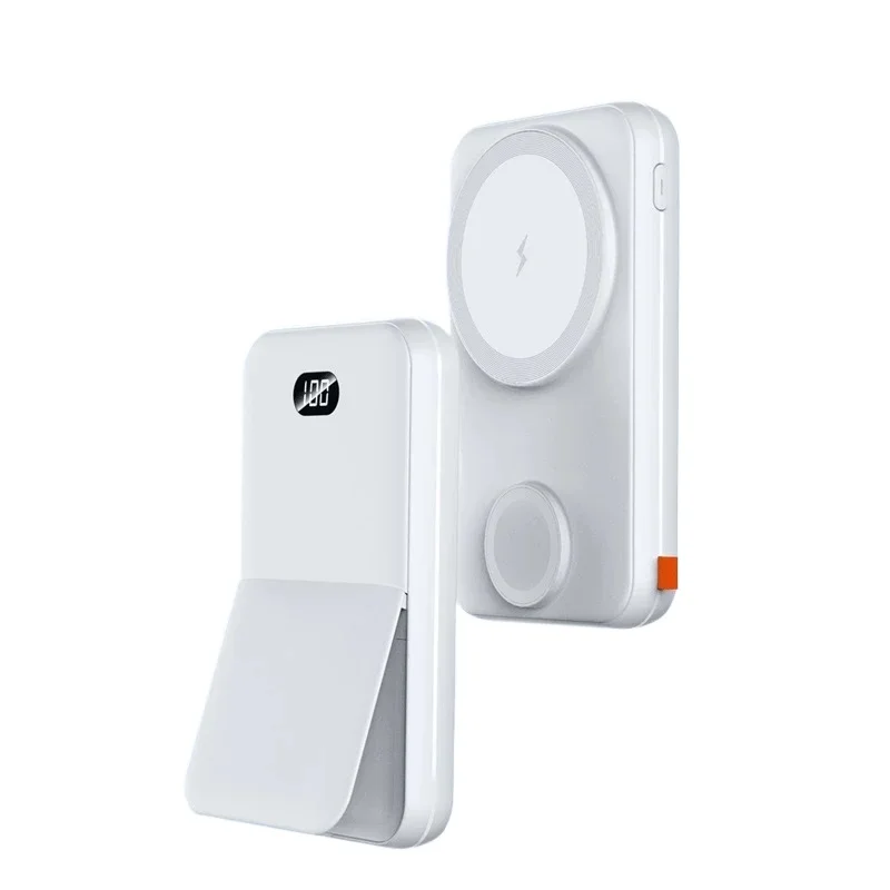 For Apple Watch IPhone Portable Power Bank Wireless Magnetic Fast Charger With Foldable Stand External Spare Battery 10000mAh