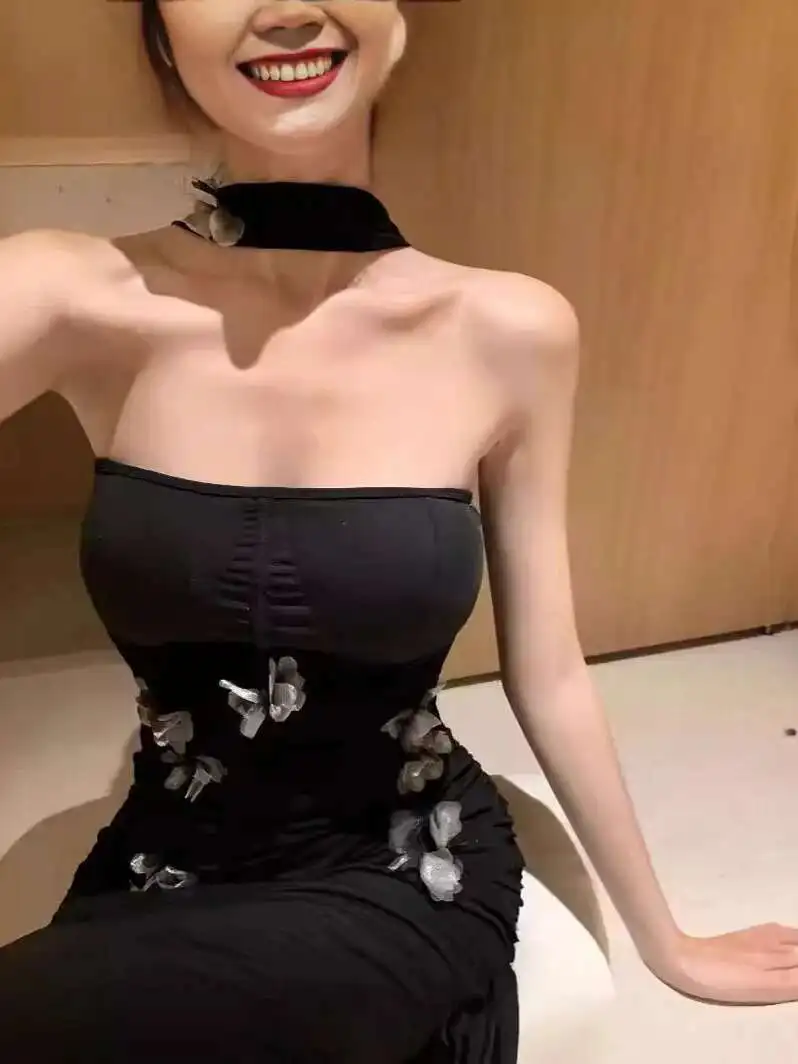 Design almofada no peito picante menina sexy 3d borboleta magro vestido de malha de dupla camada elegante moda sexy coreano topo doce hl40