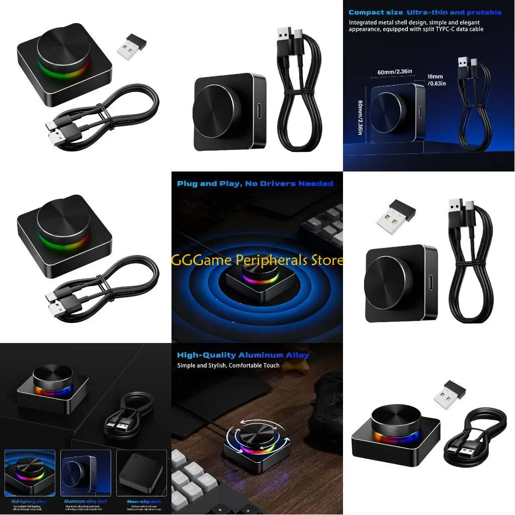 

U55B Aluminum Sound Adjustment Rotary Knob With Quiet Function And Macros Mapping For Creative Professionals