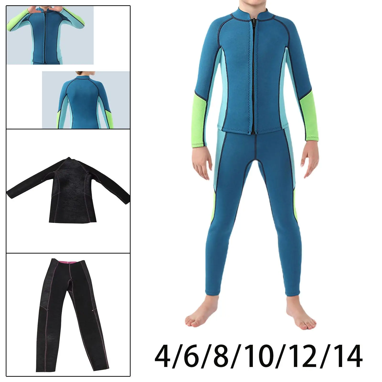 Kids Wetsuit Children Neoprene Wetsuit 3.5mm Neoprene Front Zip Thermal Fullsuit Children Wet Suit for Underwater Surfing