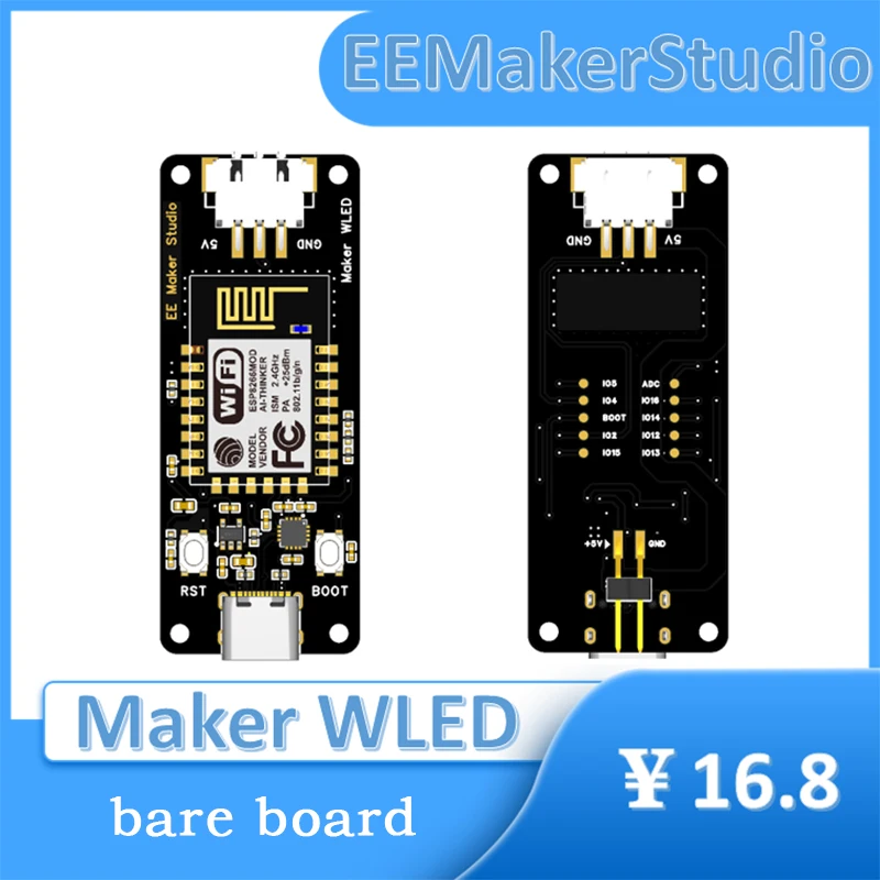 WLED Controller Module, ESP8266 ESP-12F WiFi RGB LED Strip Driver for Chassis Ambient Lighting & Smart Home