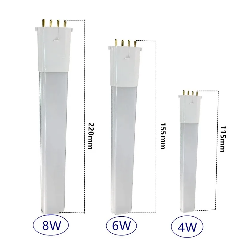 2G7 Led PL light AC/DC12V 4w 6w 8w low voltage 4pin PLC bulb Light 3CCT brightness lamp