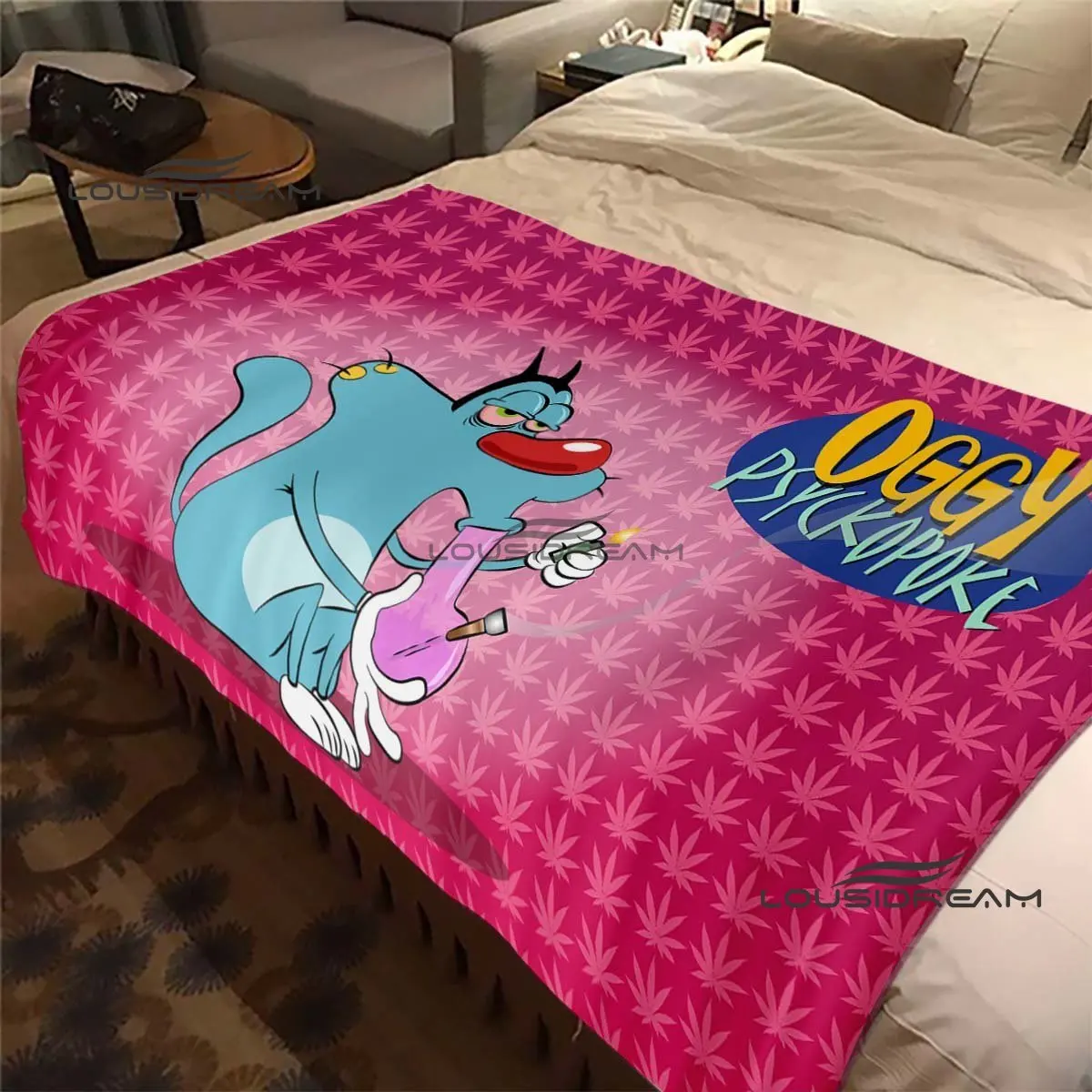 Oggy et les cafards Throw Blanket Cute Cartoon Soft Blanket Birthday Christmas Gift Bedroom Sofa Nap Travel Camping Warm Blanket