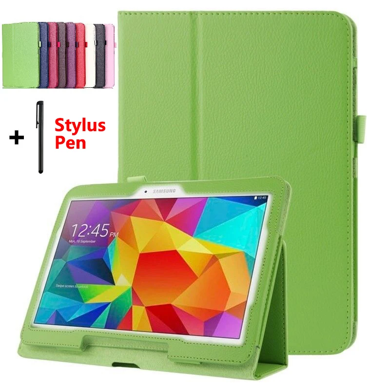 For Samsung Galaxy Tab 4 10.1'' T530 T531 T535 SM-T530 T533 SM-T531 SM-T535 Tablet Case Stand Solid cover capa with Stylus Pen