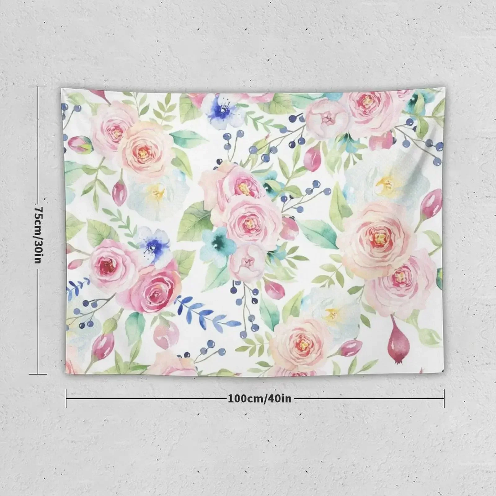 Blush pink watercolor elegant roses floral Tapestry Decorative Wall Murals Cute Room Things Tapestry