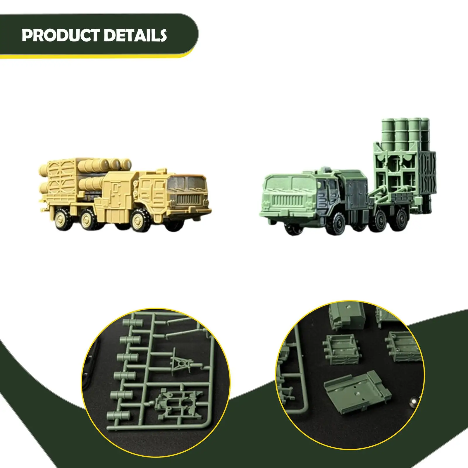 

2 Pieces 1/144 Armored Truck Model Armored Vehicles Launcher Trucks Puzzle for Kids