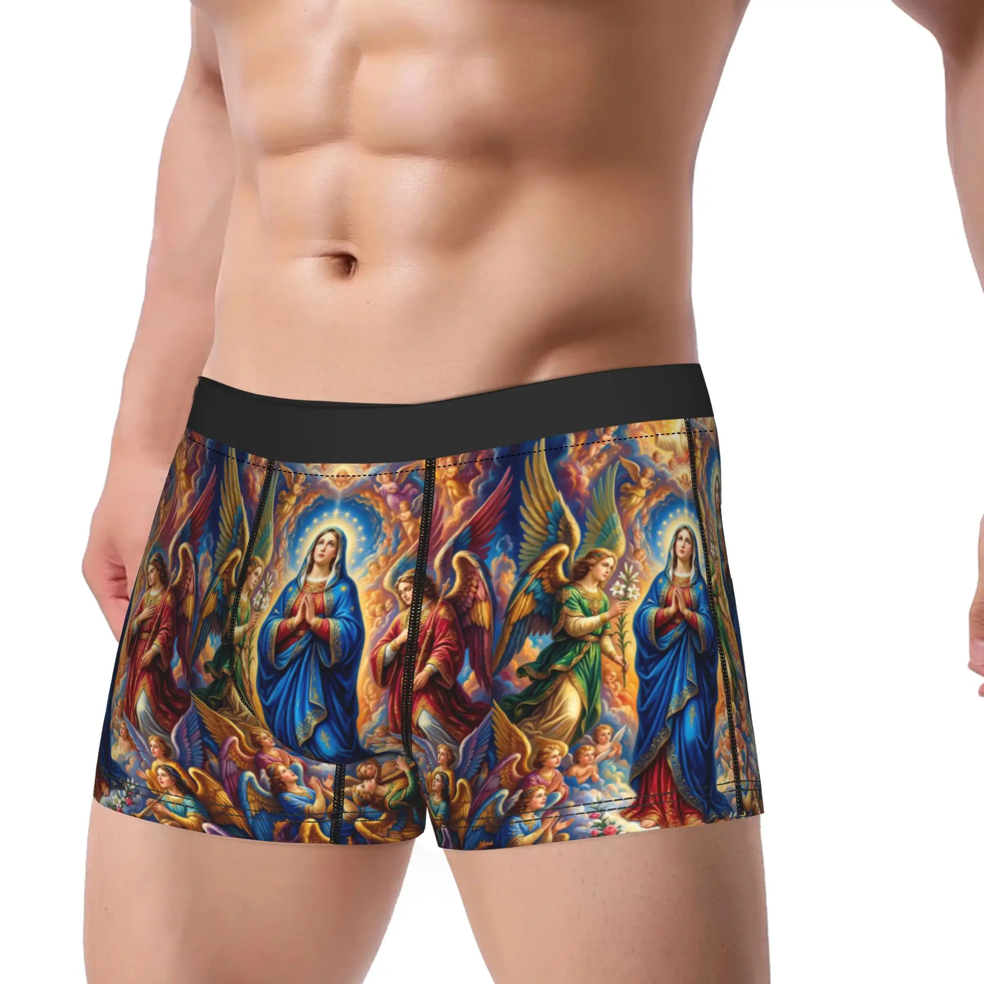 Virgin Of Guadalupe Underwear  Men Underpants Custom DIY Comfortable Trunk Trenky Boxer Brief Big Size 2XL