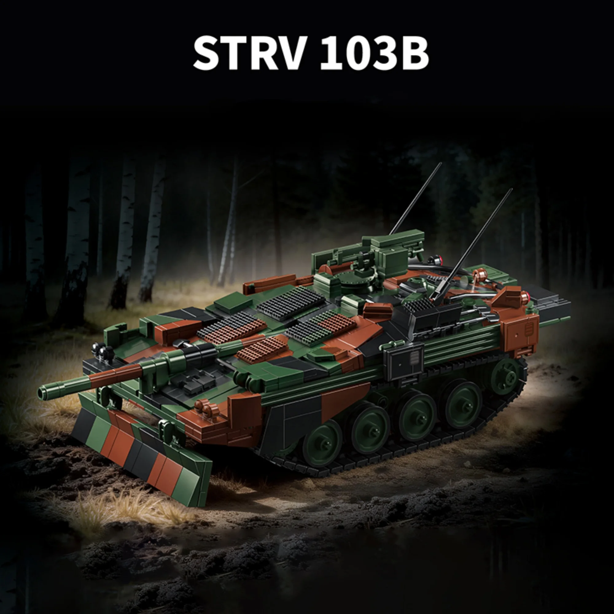 Конструктор «Шведский танк STRV103B» (1773 детали), 12GO 97039, классический военный основной боевой танк, игрушка-конструктор для взрослых, подарки