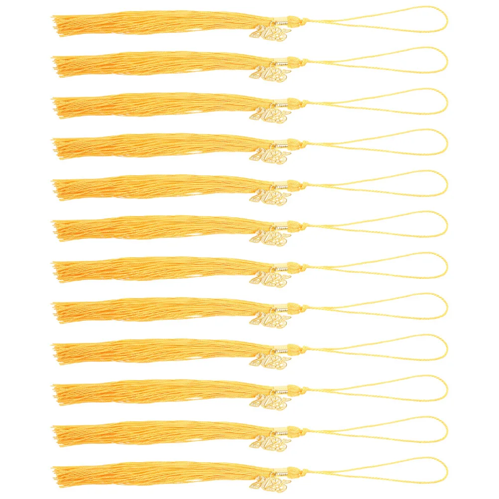 

12pcs Graduation Cap Accessories Polyester Tassel Decorations Metal Clasp Graduate Charm Party Supplies Keepsake