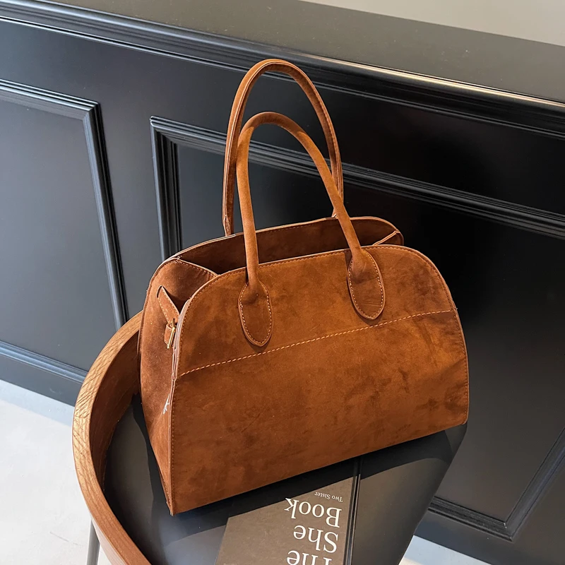 

Leather Commuter Tote Bag Women Large Capaci oulder Bag Casual Simple Sle Double Strap Zipper Closure Soft PU Material